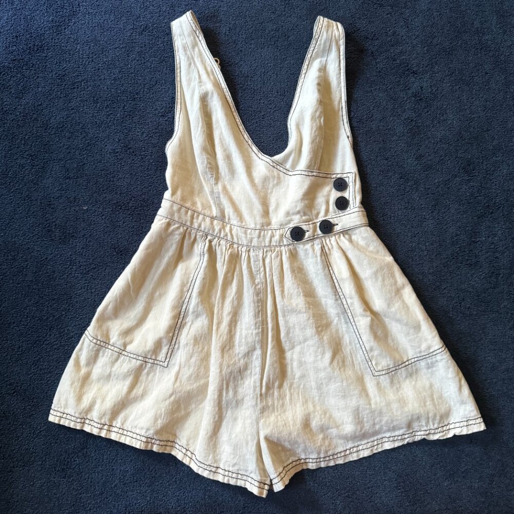EUC UO Anita Button Wrap Romper Sz S - Picture 2 of 6